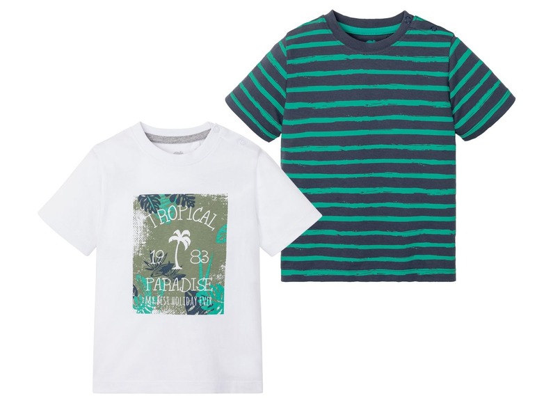 Aller en mode plein écran lupilu® T-shirt pour garçons, set de 2, pur coton - Photo 1