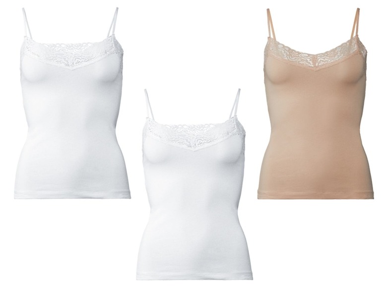 Aller en mode plein écran ESMARA® Lingerie Set de 3 tops à fines bretelles en un mélange de coton bio - Photo 2