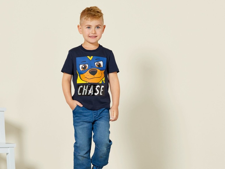 Aller en mode plein écran T-shirt pour garçons, à paillettes, pur coton - Photo 3