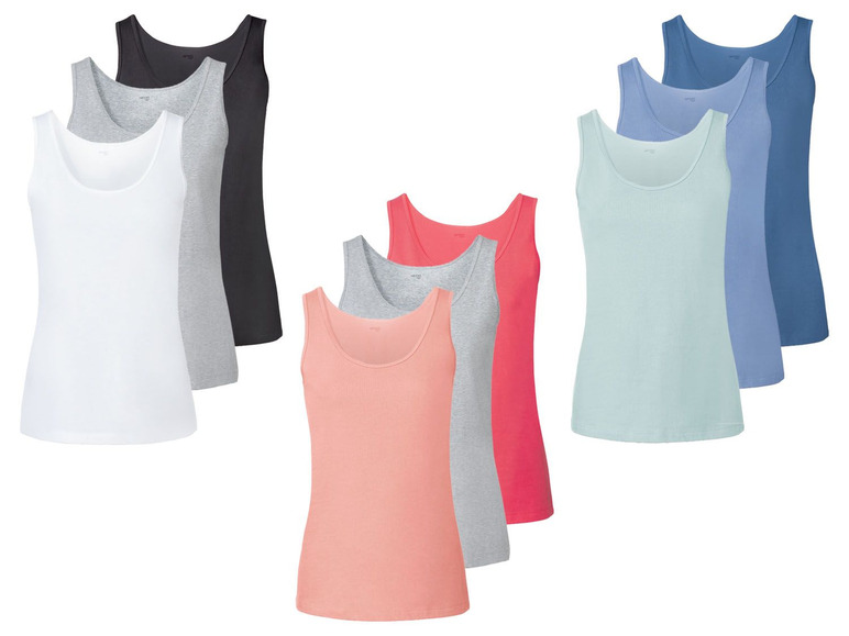 Ga naar volledige schermweergave: ESMARA® Lingerie Onderhemden voor dames, set van 3, katoen en elastaan - afbeelding 1