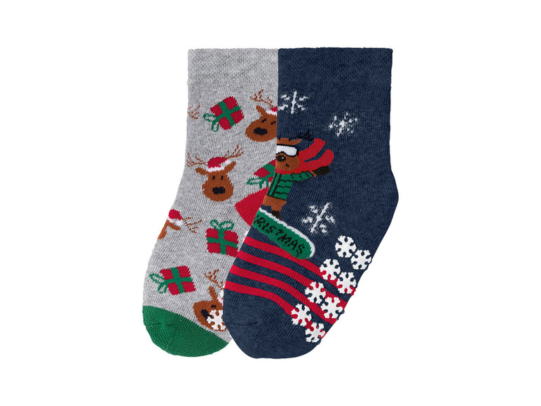 Aller en mode plein écran lupilu® Set de 2 paires de chaussettes de Noël en un mélange de coton - Photo 11