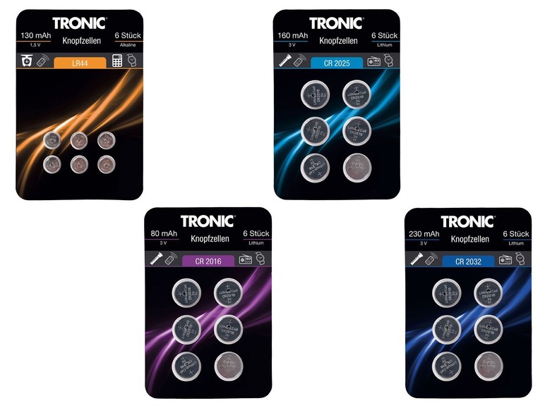 Ga naar volledige schermweergave: TRONIC Knoopcelbatterijen, 6 stuks - afbeelding 1