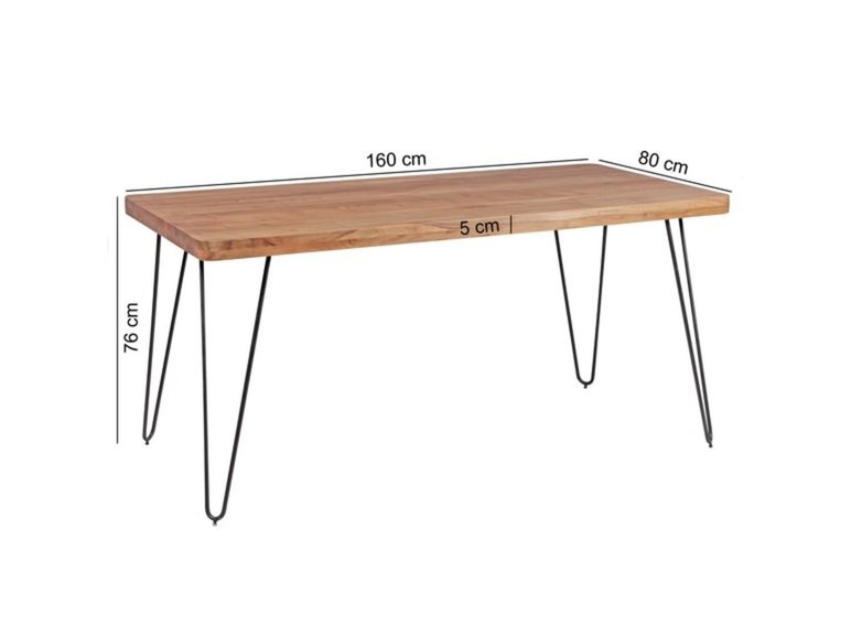 Ga naar volledige schermweergave: Wohnling Eettafel, 160 / 200 x 80 cm - afbeelding 8