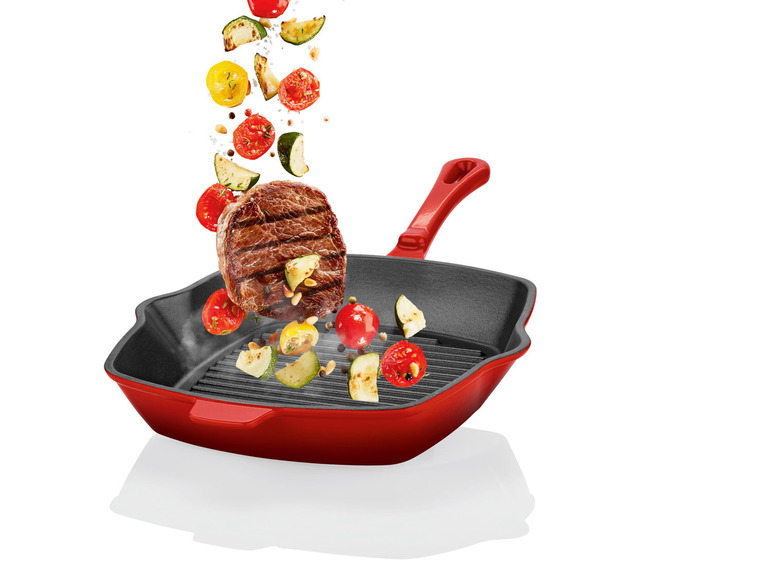 Ga naar volledige schermweergave: ERNESTO® Gietijzeren pan (Ø 25 cm) of grillpan (24,5 x 24,5 cm) - afbeelding 2