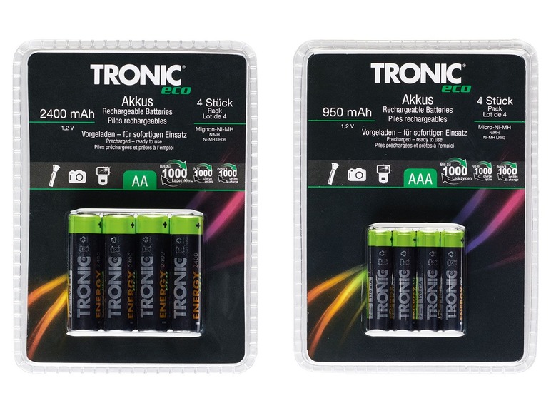 Ga naar volledige schermweergave: TRONIC Oplaadbare batterijen, Ni-MH, 4 stuks - afbeelding 1