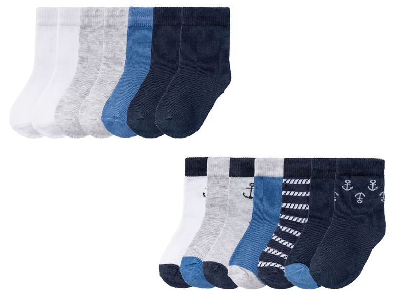 Aller en mode plein écran lupilu Set de 7 paires de chaussettes pour enfants en mélange de coton bio - Photo 1