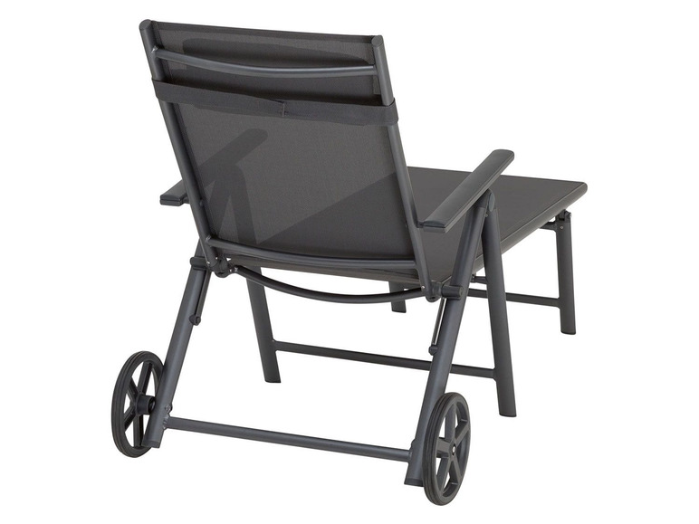 Aller en mode plein écran florabest Chaise longue pliante en aluminium, sur roues - Photo 3