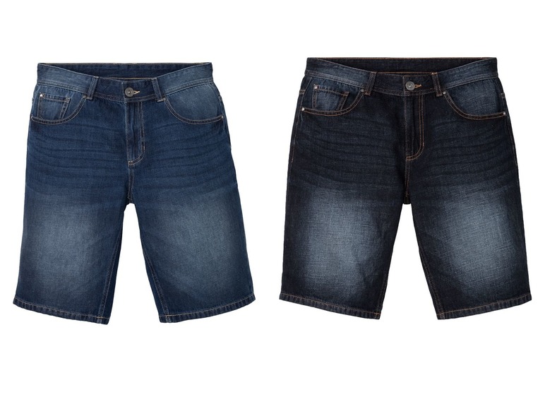 Aller en mode plein écran LIVERGY® Bermuda en jean pour hommes, en lin - Photo 1