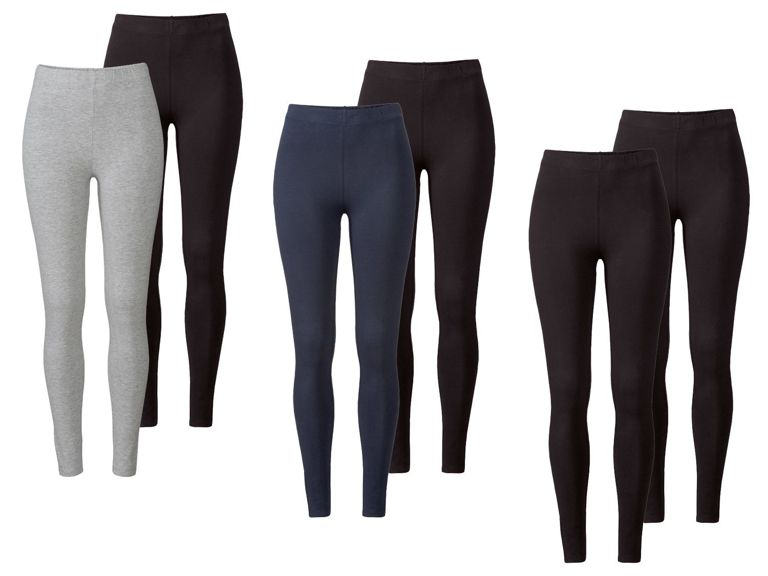 lager item slim esmara® Set van 2 leggings voor dames, biokatoen