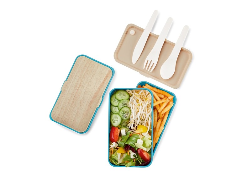 Ga naar volledige schermweergave: ERNESTO® Lunchtrommel, 2 compartimenten, incl. 3-delig bestek - afbeelding 4