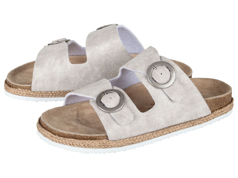 Ga naar volledige schermweergave: esmara® Sandalen of teenslippers voor dames, verstelbare gespen, textiel, leder, EVA - afbeelding 2