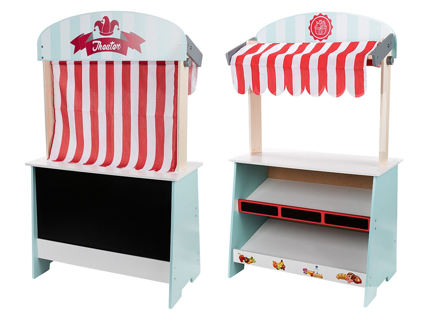 dealer rijkdom verdrietig Playtive JUNIOR 2-in-1 houten winkeltje en poppenkast …