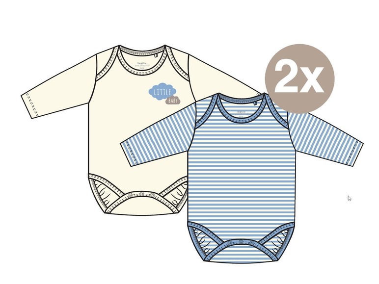 Ga naar volledige schermweergave: lupilu® Set van 2 wikkelbody's met lange mouwen voor baby's - afbeelding 16