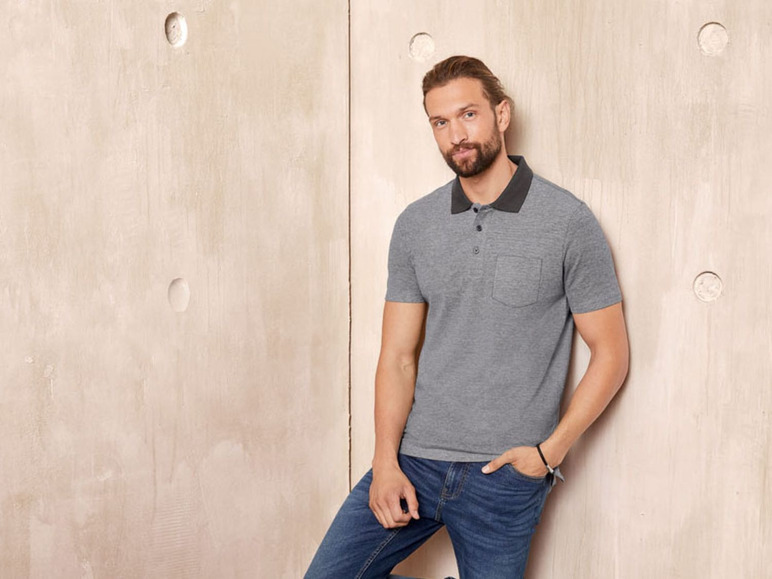 Ga naar volledige schermweergave: LIVERGY® Slim fit polo van puur biokatoen - afbeelding 7