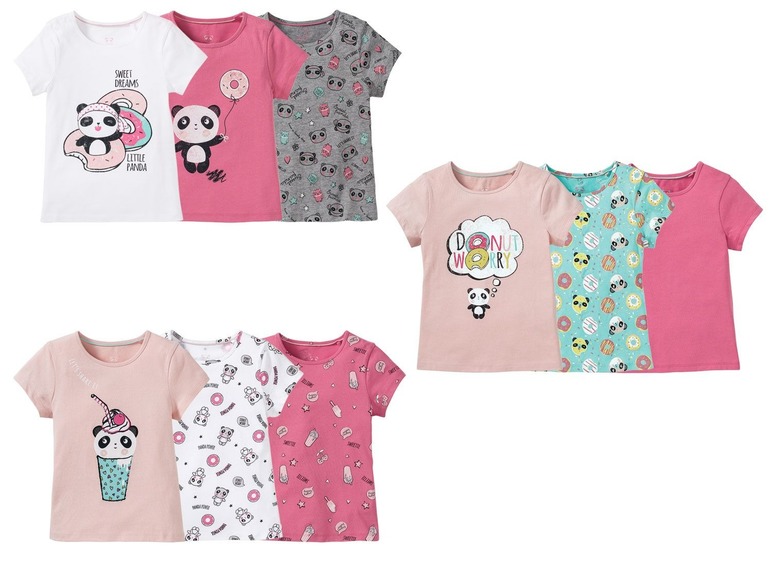 Ga naar volledige schermweergave: lupilu® Set van 3 T-shirts voor meisjes - afbeelding 1