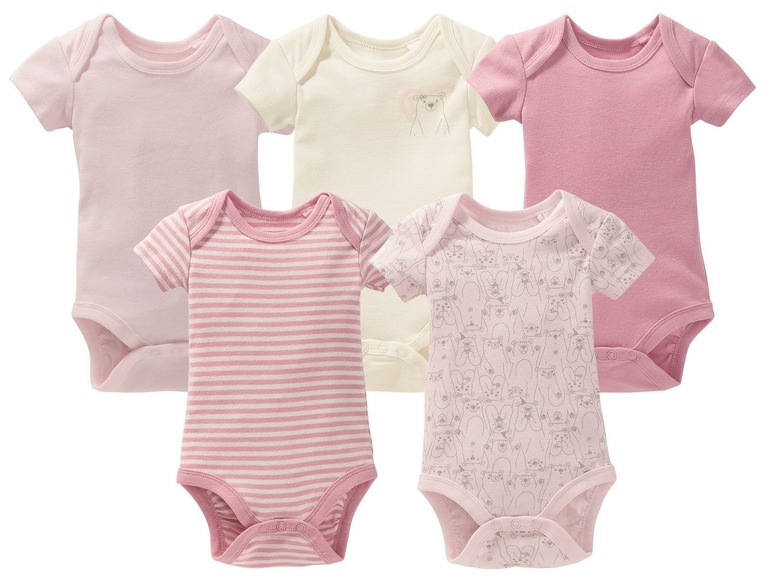 Ga naar volledige schermweergave: lupilu® Set van 5 body's met korte mouwen voor baby's - afbeelding 1