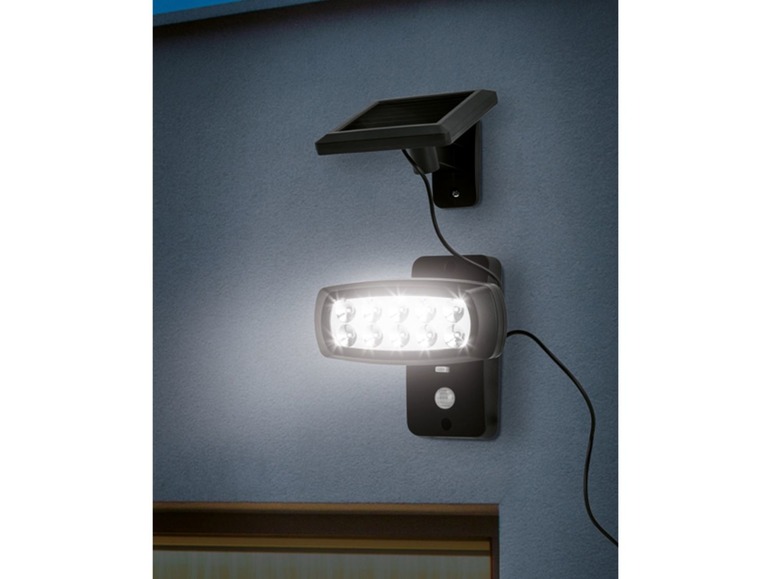 Aller en mode plein écran LIVARNO LUX Projecteur extérieur à LED, détecteur de mouvements 5-12 m, panneau solaire - Photo 2