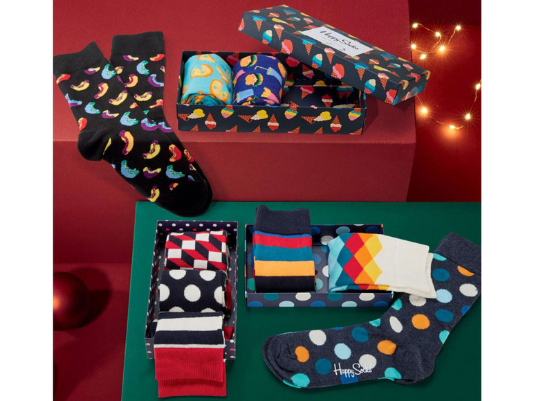 Aller en mode plein écran Happy Socks Chaussettes, set de 3 paires, coton, polyamide et élasthanne - Photo 2