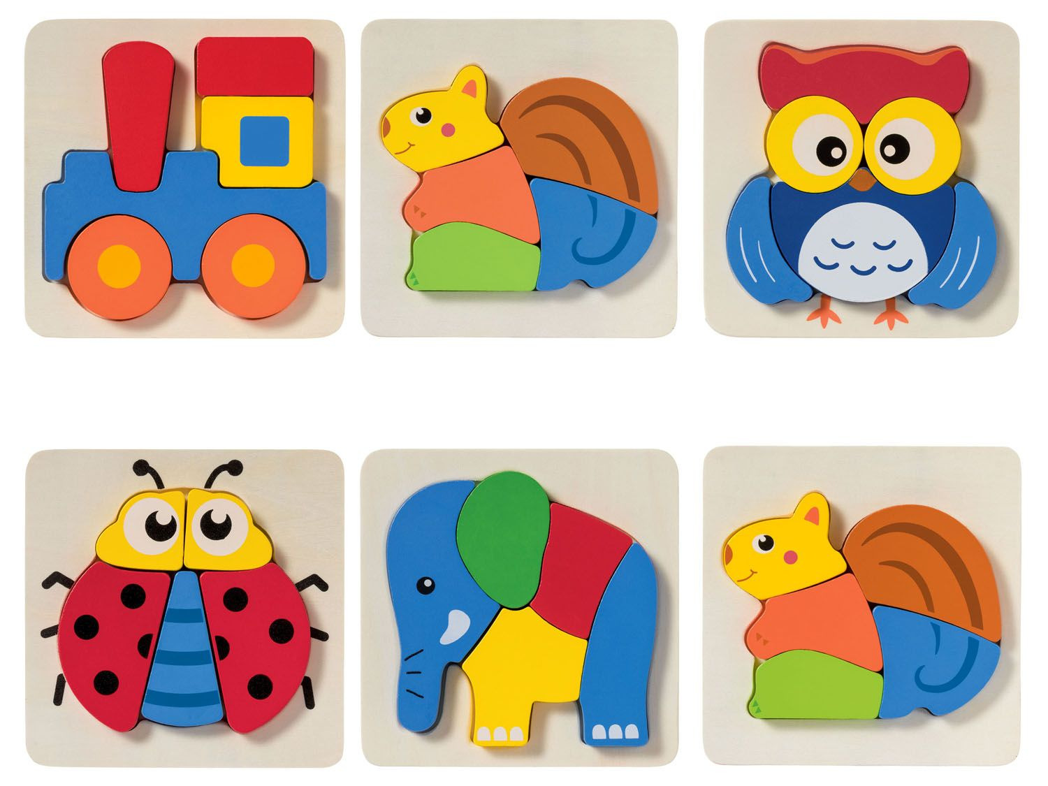 Playtive Puzzle d'encastrement en bois