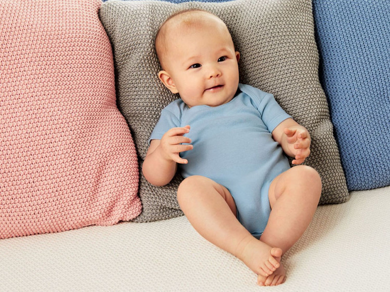 Aller en mode plein écran lupilu® Set de 2 bodies bébé en pur coton avec manches courtes - Photo 9