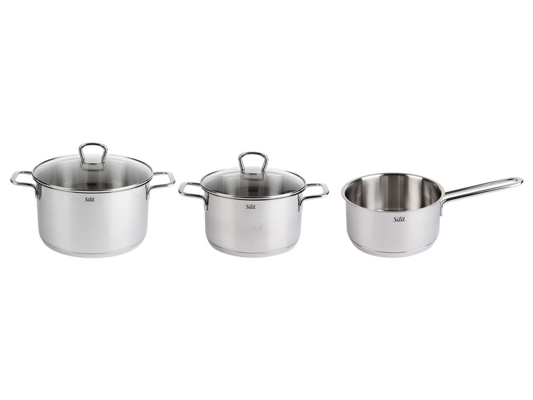 Ga naar volledige schermweergave: Silit 3-delige pannenset met steelpan van 16 cm, kookpan van 20 cm, kookpan van 24 cm - afbeelding 1