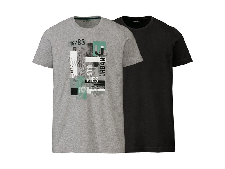 Ga naar volledige schermweergave: LIVERGY® Set van 2 T-shirts voor heren - afbeelding 1