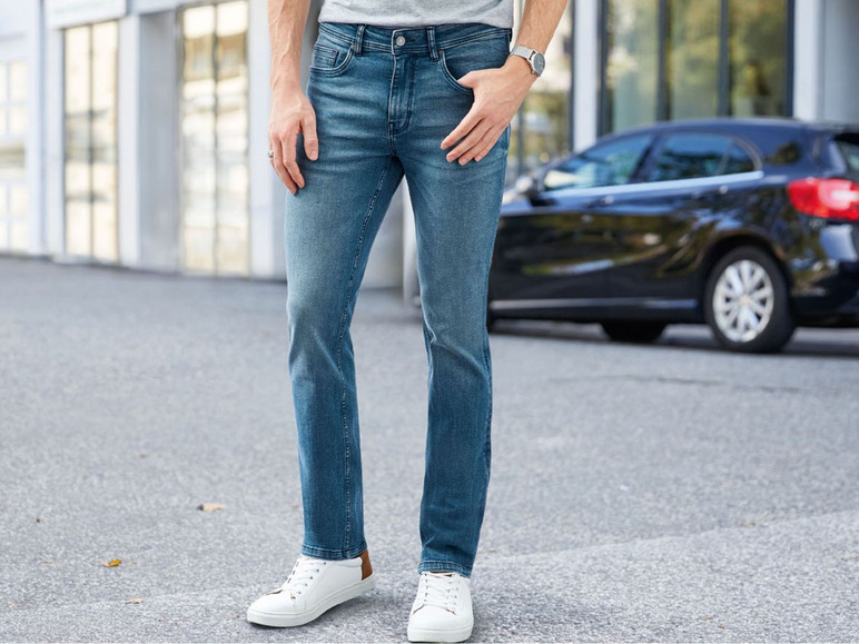 Ga naar volledige schermweergave: LIVERGY® Jeans voor heren, slim fit, katoen en elastaan - afbeelding 3