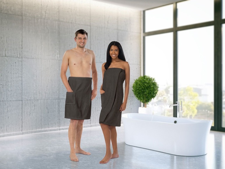 Aller en mode plein écran Biberna Kilt de sauna pour femmes - Photo 5