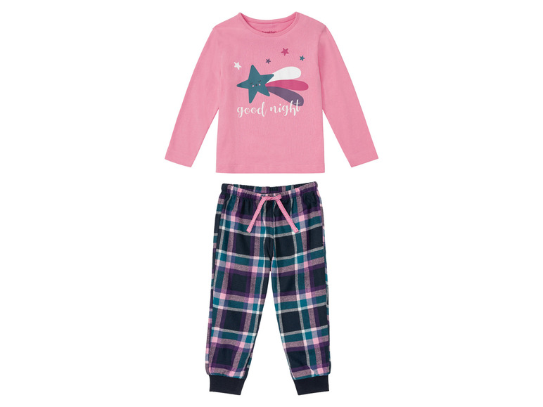 Aller en mode plein écran lupilu® Pyjama en pur coton avec bas en flanelle douce - Photo 4