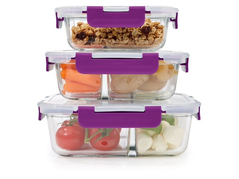 Ga naar volledige schermweergave: ERNESTO® Set van 3 glazen lunchboxen - afbeelding 18