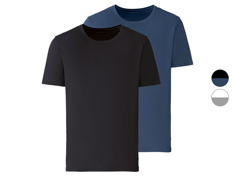 Ga naar volledige schermweergave: LIVERGY® Set van 2 T-shirts met ronde hals - afbeelding 1