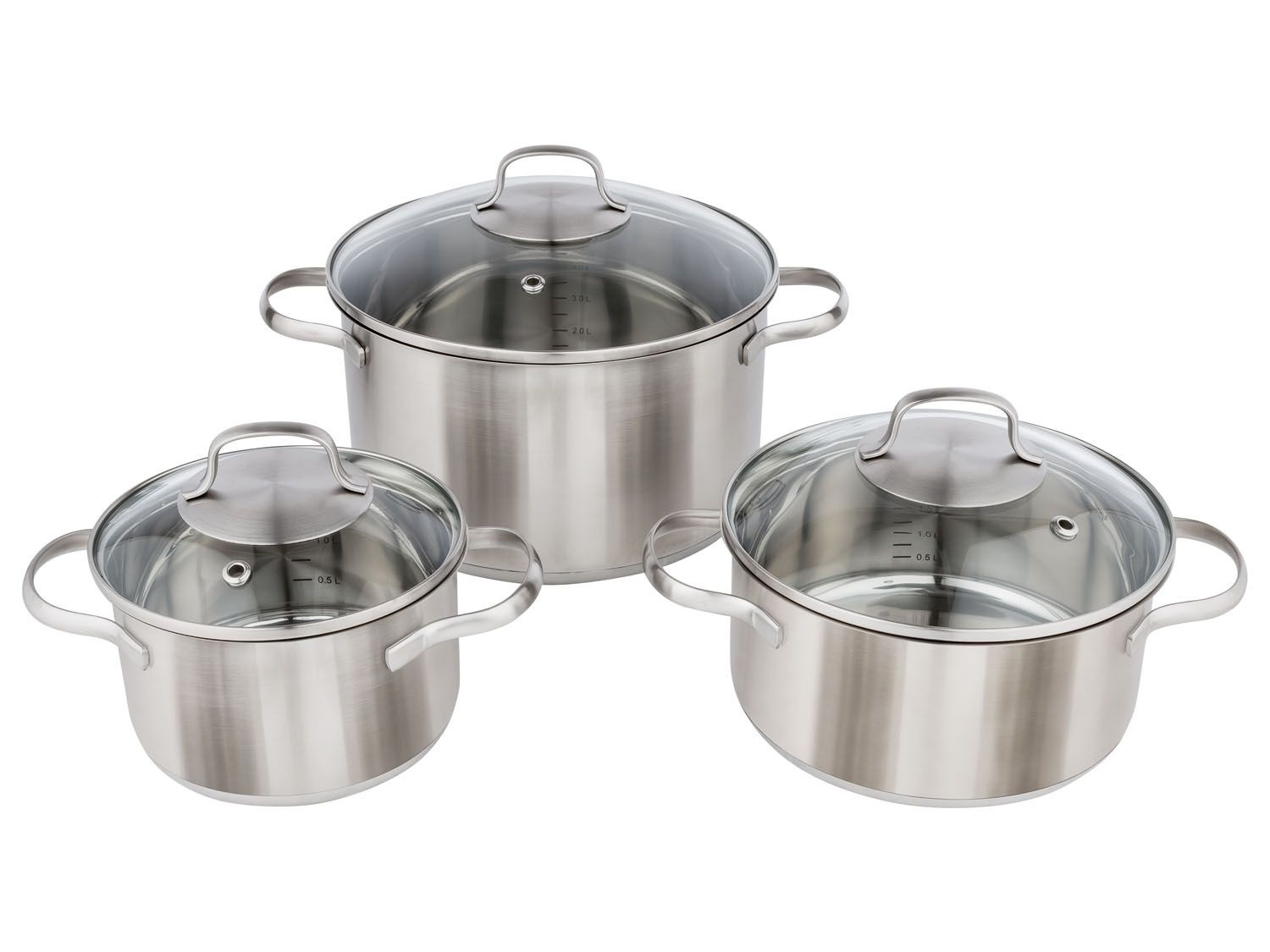 ERNESTO Kookpottenset Ø 16 / 20 / 24 cm, 3delig, roes…