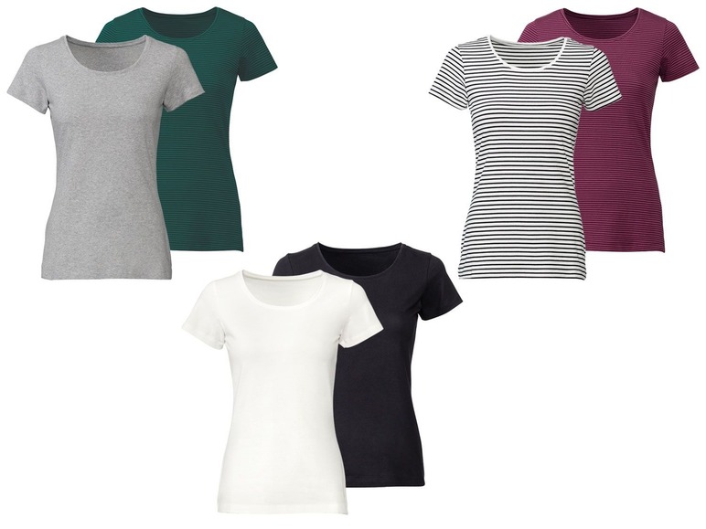 Ga naar volledige schermweergave: esmara® Set van 2 T-shirts voor dames - afbeelding 1