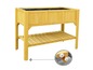 Een houten plantenbak met een extra plank.