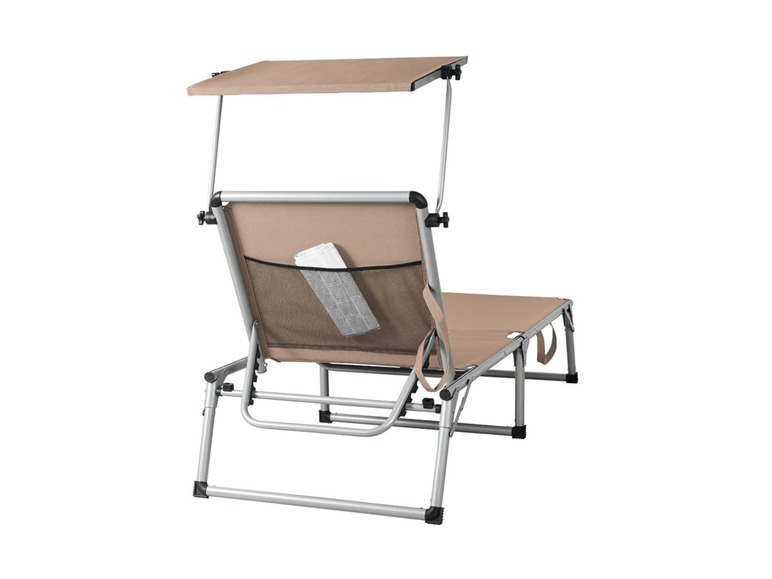 Aller en mode plein écran FLORABEST® Chaise longue en aluminium, pliable, pare-soleil - Photo 2
