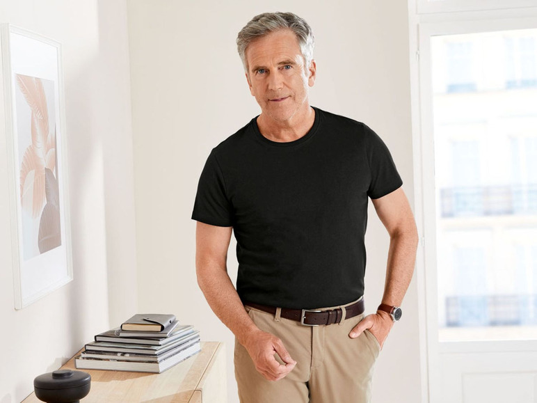 Aller en mode plein écran LIVERGY® T-shirts pour hommes, set de 2, pur coton - Photo 3