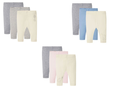 LUPILU® Set de 3 leggings bébé en un mélange de coton bio