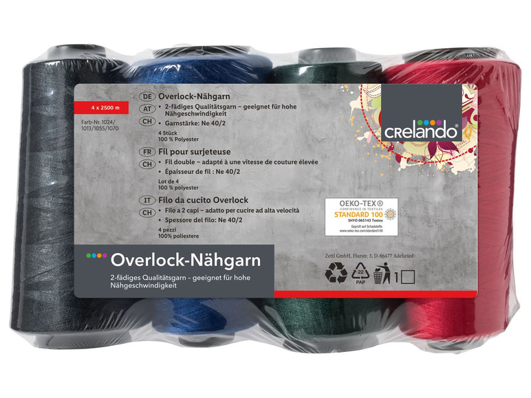 Ga naar volledige schermweergave: crelando® Overlocknaaigaren, set van 4 - afbeelding 6