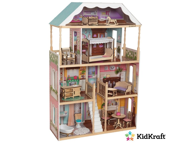 Aller en mode plein écran KidKraft Maison de poupées, set de meubles 14 pièces incl. - Photo 1