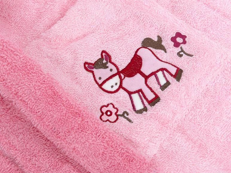 Ga naar volledige schermweergave: Egeria Katoenen badjas voor baby's «Pony rosa» - afbeelding 4