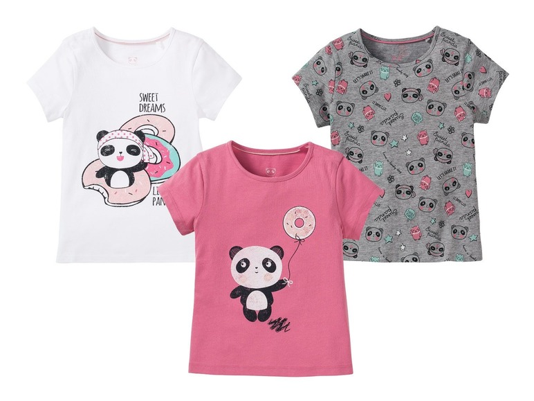 Ga naar volledige schermweergave: lupilu® Set van 3 T-shirts voor meisjes - afbeelding 2