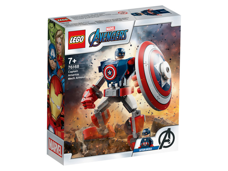Ga naar volledige schermweergave: LEGO® Marvel Super Heroes Captain America mechapantser (76168) - afbeelding 1