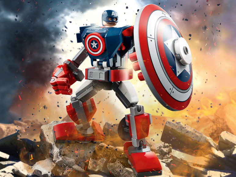 Ga naar volledige schermweergave: LEGO® Marvel Super Heroes Captain America mechapantser (76168) - afbeelding 4