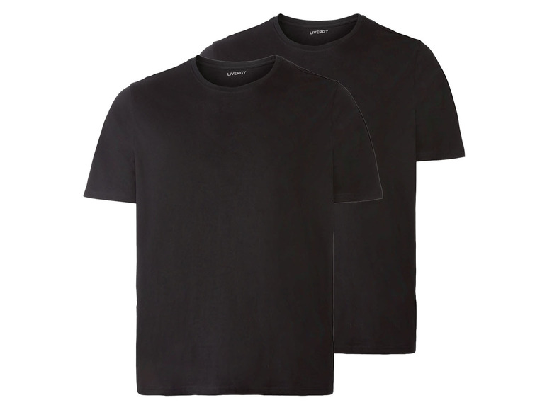Aller en mode plein écran LIVERGY® Set de 2 T-shirts en coton avec col rond - Photo 2