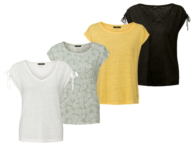 Ga naar volledige schermweergave: esmara® T-shirt voor dames, puur linnen - afbeelding 1