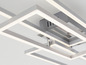 Moderne LED-plafondlamp met vierkante vormen.