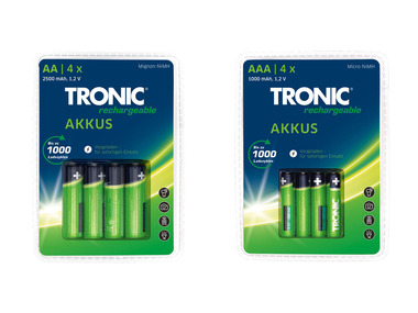 TRONIC® Oplaadbare batterijen, Ni-MH, 4 stuks