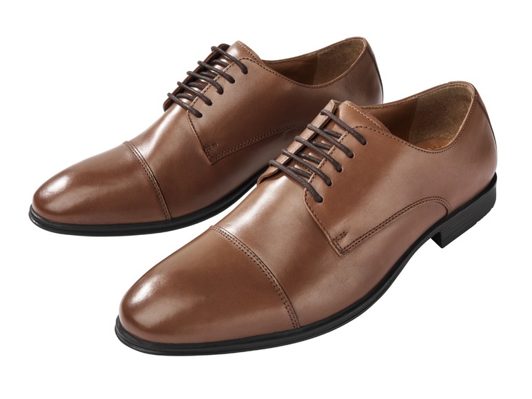 Ga naar volledige schermweergave: LIVERGY® Lederen derbyschoenen voor heren - afbeelding 3