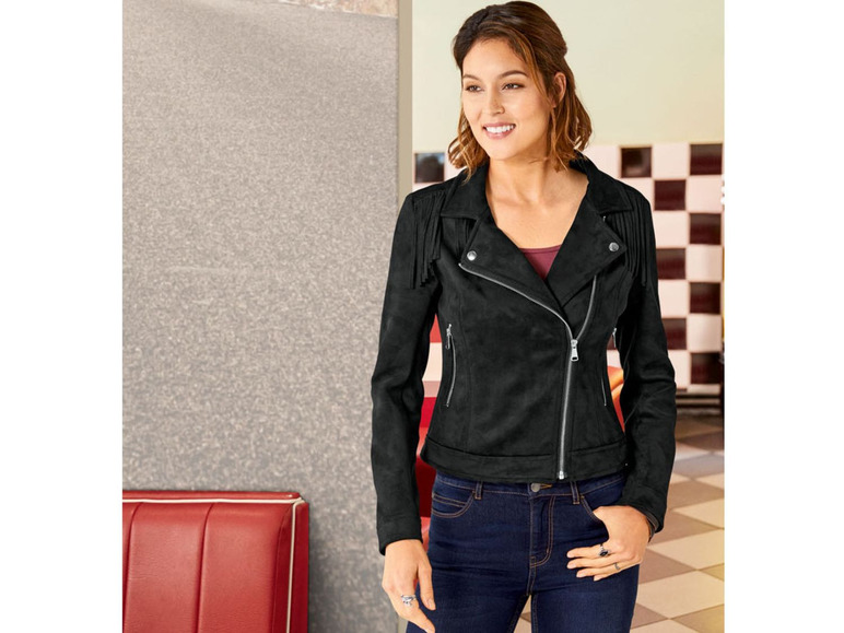 Ga naar volledige schermweergave: esmara® Bikerjasje voor dames, polyester en elastaan - afbeelding 8