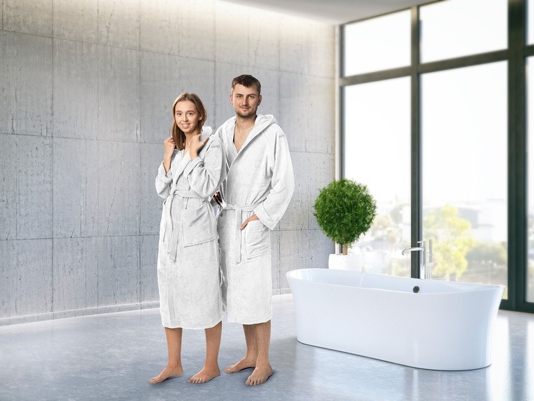 Aller en mode plein écran Biberna Peignoir de bain avec capuche, XS-XXL, unisexe - Photo 2